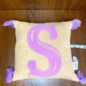 Letter “S” Monogrammed Decorative Pillow